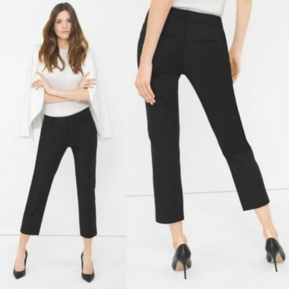 White House Black Market Black Straight Crop Pants Size 4